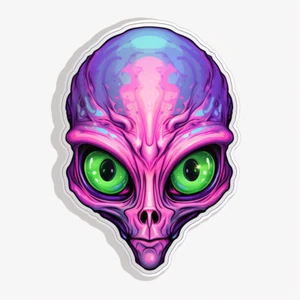 Autoaufkleber Sticker Alien Aufkleber 9X9 cm - Bild 1 von 1