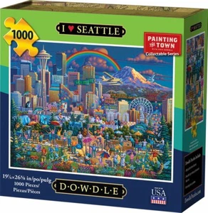 Ich liebe Seattle Puzzle, 1000 Teile, Dowdle Volkskunst, kostenloser Versand - Bild 1 von 3