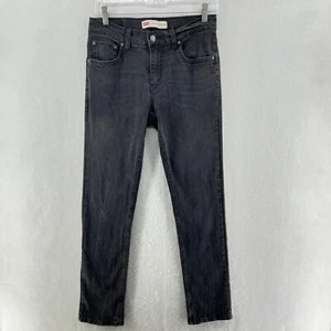 Levis 512 Jeans Youth Boys16 8x28 Black Medium Wash Denim Slim Stretch Tapered - Picture 1 of 11