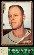 1962 Topps - Ken Johnson - #278  Houston Colt .45s Low Grade