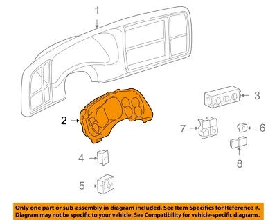 Used Speedometer Gauge fits: 2002 Chevrolet Silverado 1500 pickup cluster MPH US - Image 1 of 4