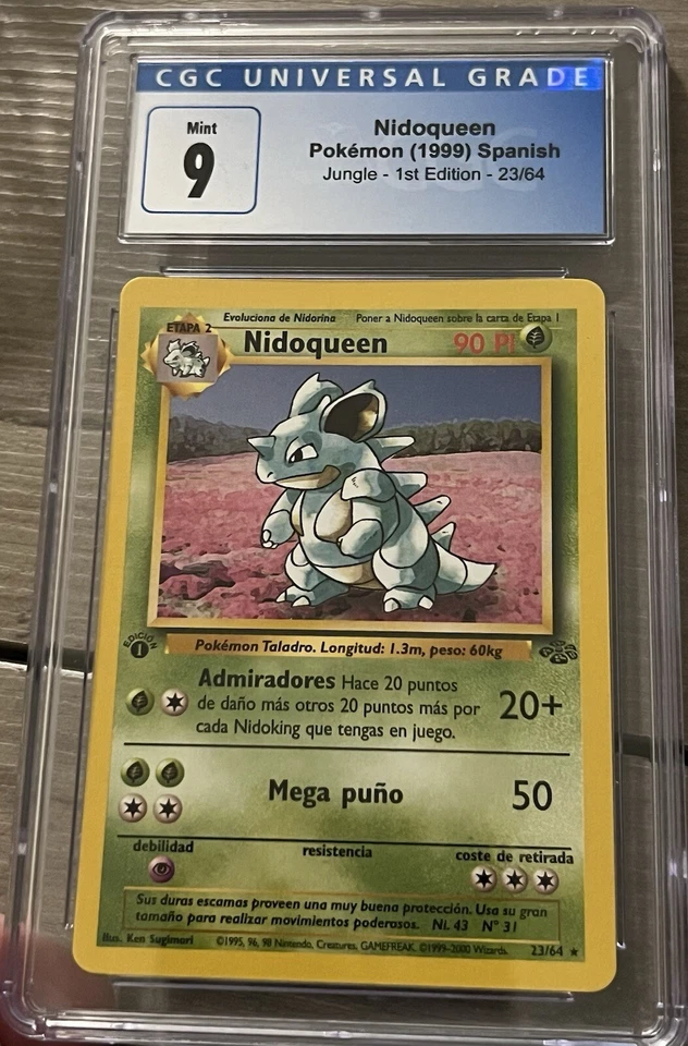 Pokemon CGC 9 MINT 1st Edition Jungle NIDOQUEEN 23/64 SPANISH Low Pop - Image 1 of 1