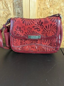 Marc Chantel red leather shoulder bag - Picture 1 of 13