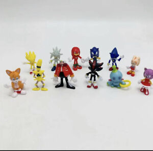12Pcs Set Sonic The Hedgehog Action Figures Doll Model Collectible Toys Kids