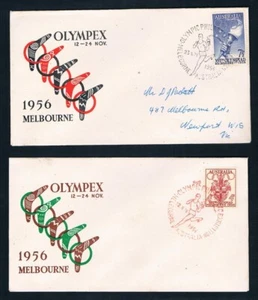 AUSTRALIA • 1956 • OLYMPEX Melbourne Philatelic Exhibition • 2 different covers+ - Bild 1 von 2