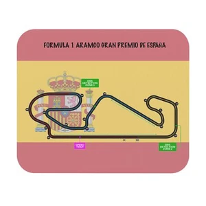 Formula One Mouse Pad for the Spanish Grand Prix track layout and flag. - Picture 1 of 5