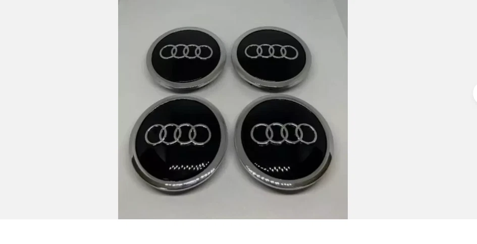 Set Of 4 pcs Black 69MM Wheel Center Caps For AUDI A1 A3 Q3 TT 4B0601170A Black - Image 1 of 1