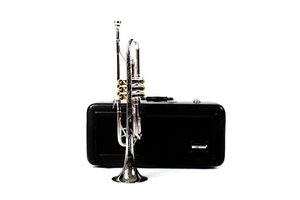 Wisemann DTR-800SG Trumpet, silver plated finish, Bb, with case and mouthpiece - Picture 1 of 5