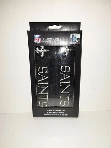 New Orleans Saints NFL Embroidered Rally Seat Belt Pad Set of 2 Cover