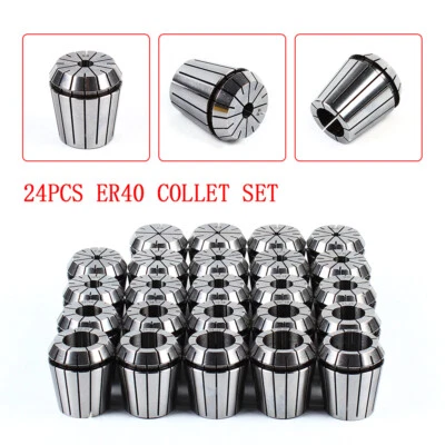 ER40 Collet Set 24Pcs Metric Size High Precision Spring Clamping Collets - Image 1 of 4