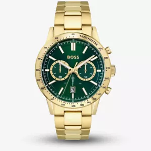 NEW HUGO BOSS MENS HB 1513923 ALLURE GREEN GOLD WATCH NEW BOX EDIT -2Y WARRANTY - Picture 1 of 5