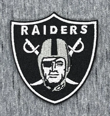 LAS VEGAS RAIDERS EMBROIDERED IRON ON PATCH 2.5” X 2.5” FREE SHIPPING - Image 1 of 2