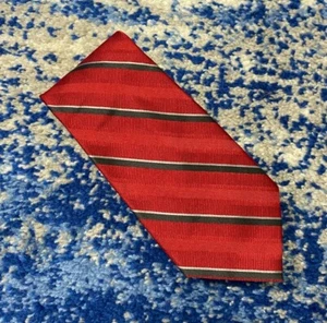 Jos. Corbata A Bank rojo gris rayas sesgadas 100 % seda - Imagen 1 de 4