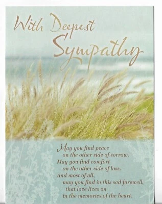 NEW LEANIN' TREE Sympathy Card approx 5.5x7 Deepest Sympathy May You Find Peace - Image 1 of 3