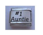 9Mm Italian Charms Link  L71  # 1 Auntie No 1 Aunty Fits Classic Size Bracelet