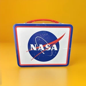 NASA Logo Fun Box,tin lunch Box Collapsible Handle - Picture 1 of 11