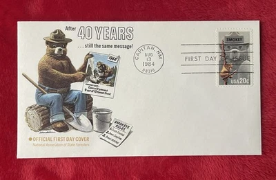 SMOKEY THE BEAR 40 YEARS - FIRST DAY OF ISSUE - 1984 -  ENVELOPE - Image 1 of 2