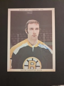 Foto de hockey vintage de 1970 de los Boston Bruins autógrafo de Wayne Carleton JSA auténtica - Imagen 1 de 2