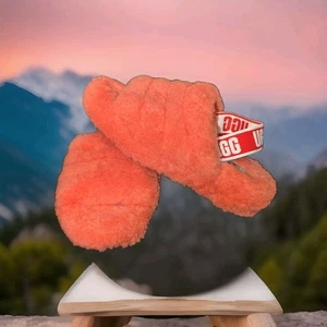 Sandalias UGG para mujer talla 7 FLUFF Yeah Slide piel de oveja NARANJA - Imagen 1 de 10