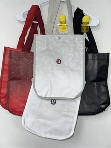 Lululemon Bolso de Compras Reutilizable Pequeño 12" x 9" Rojo Blanco Negro Lote de 6 - Imagen 1 de 14