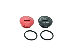 Verschlussschrauben ALU Beschriftung f. Motor Simson S51 SR50 KR51/2 rot schwarz - Picture 1 of 1