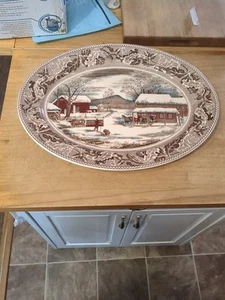 Johnson Brothers Historic America Frozen Up Piatto Turchia - Foto 1 di 6