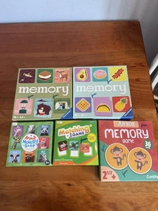 Set of 5 Excellent New Memory Games: Ravensburger Great Outdoors, Food & Animals - Imagen 1 de 24