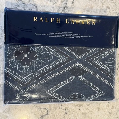 Funda Nórdica Ralph Lauren Completa Queen Francois Azul Patrón 92x96 Ropa de Cama Nuevas Etiquetas Foto 1 de 4