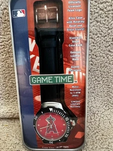 MLB Los Angeles Angels Baseball Men's Watch Leather Band Game Time - Picture 1 of 3