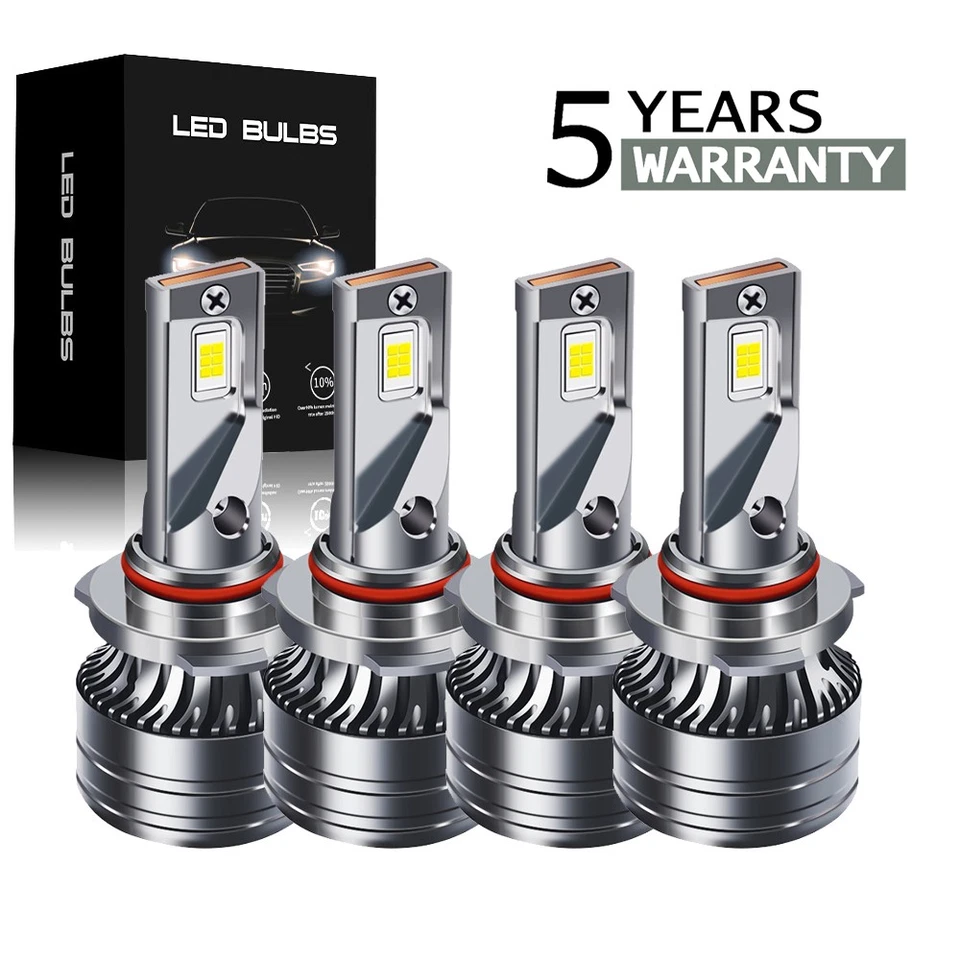 For 1990-1992 Dodge Monaco Combo 4*LED Headlight High Low Beam Light Bulbs White - Image 1 of 4