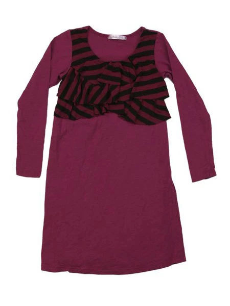 Vestido Jersey Joah Love Nuevo con Etiquetas Algodón Magenta y Negro Manga Larga Tallas 4, 5, 6 Foto 1 de 1