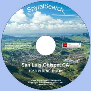 CA - San Luis Obispo 1958 Phonebook CD - Picture 1 of 1