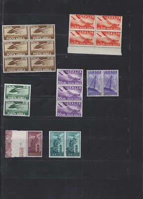 ITALY-AIRS-MULTIPLES-SELECTION-MINT AND MNH-SOME GUM TONING-F-VF-#503 - Image 1 of 4