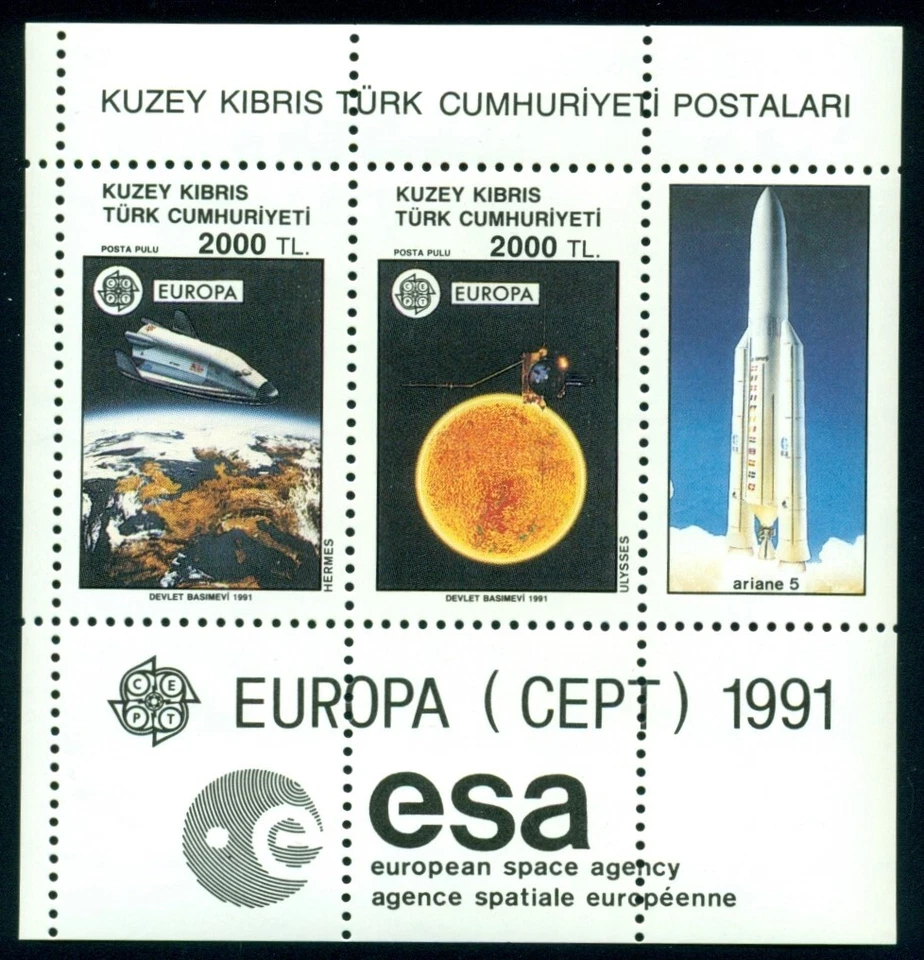Northern Cyprus Scott #298 MNH S/S Europa European Space Agency CV$10+ - Image 1 of 1