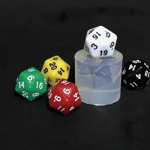 Dice 20 Clear Silicone Mold (MD151) Casino Dice Mold Resin - Picture 1 of 3