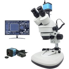 Zoom Illuminated Microscope Trinocular Stereo Digital Microscope HDMI USB Camera
