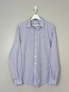 THOMAS PINK Classic Fit Striped Shirt Blue/Purple Long Sleeve Mens Size Medium - Picture 1 of 9