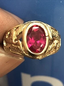 14KT YELLOW GOLD PINKY FINGER EAGLE ๐ฆ
RING WITH RED GEMSTONE SIZE 7 WEIGHT 2g - Picture 1 of 13