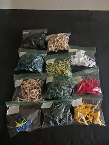 Lot Of 244 Mini Micro Plastic Soldiers Cowboys Skeleton Various Colors  WWl WWll