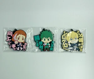 My Hero Academia Heroes Izuku Midoriya Ochaco Neito Rubber Strap Keychain Set - Picture 1 of 7