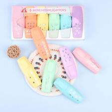 6Pcs/Set Cute Candy Color Highlighter Marker Pens Set Fluorescent Marker _cu