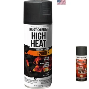 HIGH HEAT Flat Black Automotive Spray Paint Oil Resistant Exhaust Engine Enamel - Picture 1 of 6