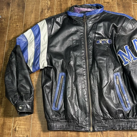 Vintage 90's Orlando Magic NBA Genuine Leather Starter Jacket Size Men's XL Cover