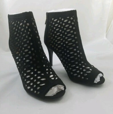 Thalia Sodi Ankle Peep Toe Heels 7.5M Black [K87m] - Image 1 of 3