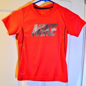 NIKE Logo Dri-Fit Athletic Unisex T-Shirt Child Size 7 (L) Short Sleeve Red - Picture 1 of 5
