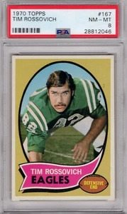 1970 Topps #167 Tim Rossovich PSA 8 Eagles Set Break - Bild 1 von 2