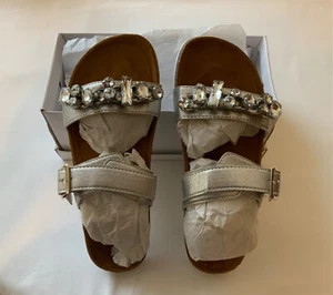 DOLCIS RENNES WOMEN MULES W/BEADS DETAILS SILVER UK7 ‘NEW’ - Picture 1 of 5