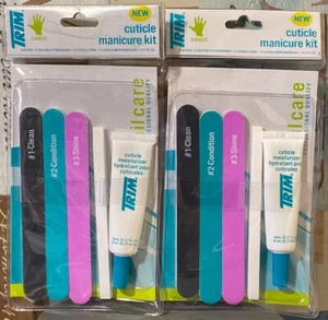 2 TRIM CUTICLE MANICURE CARE KIT NATURAL BEAUTIFUL NAIL BUFFING SHINE 5 PCS KIT - Picture 1 of 3