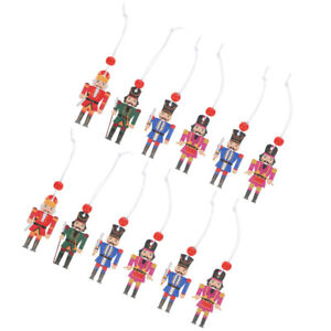  12 pièces pendentif soldat casse-noisette coloré arbre de Noël casse-noisette suspendu