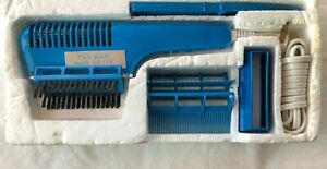 Vintage 750 Watt Retro BLUE Hair Dryer Styler  W/Attachments NOS 